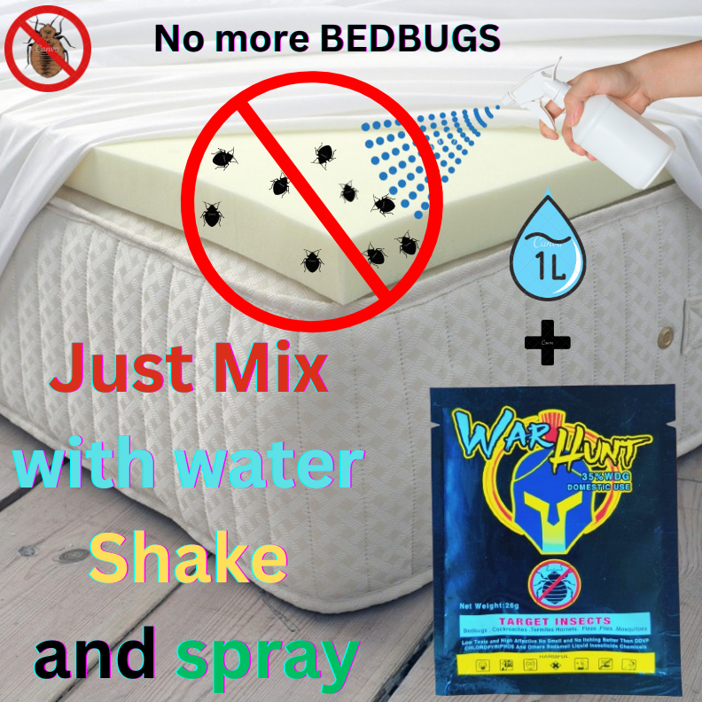 Warhunt – Bed Bug, Termite, Cockroach, Mosquito & Insect Killer | No Smell | Free Sprayer | Fast Action