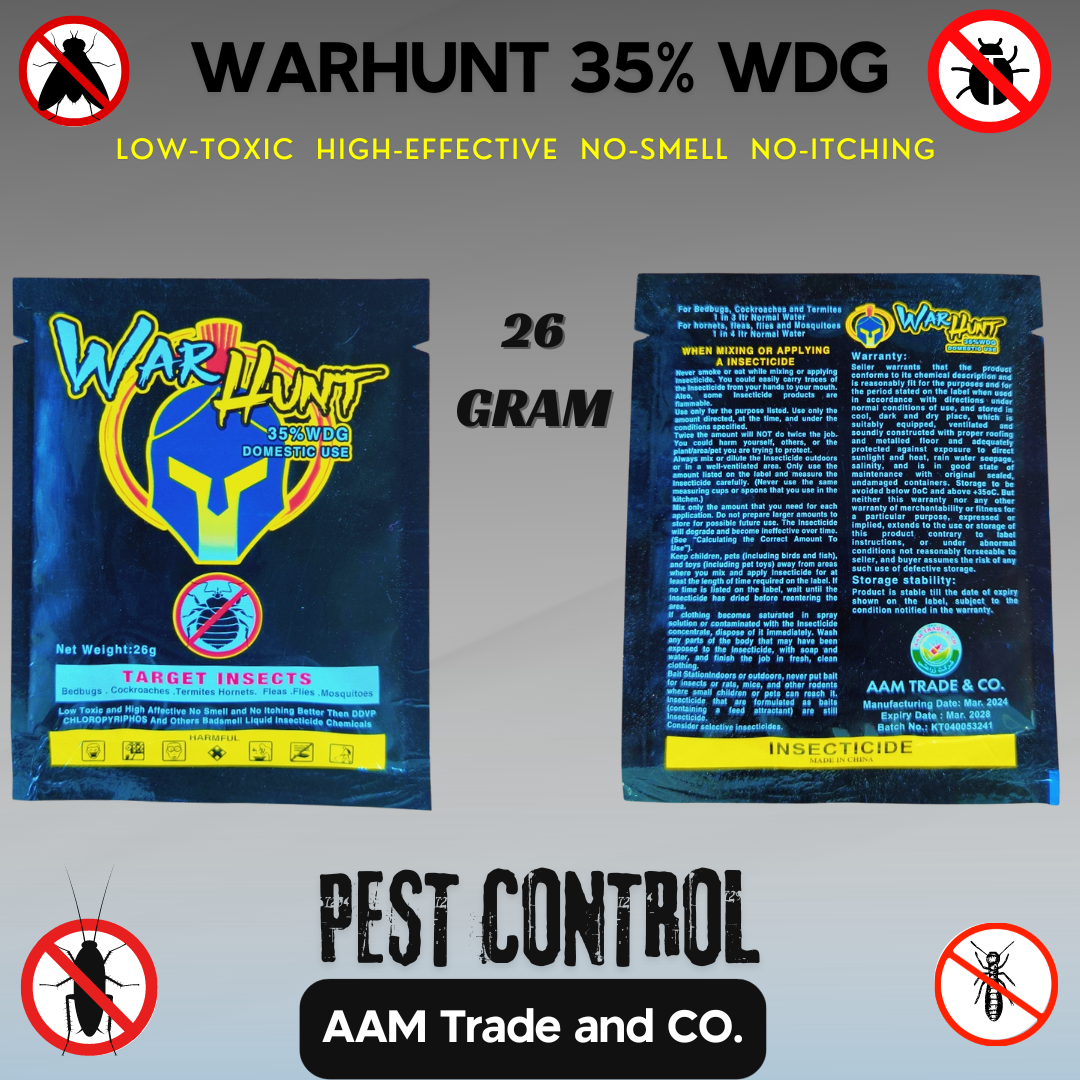 Warhunt – Bed Bug, Termite, Cockroach, Mosquito & Insect Killer | No Smell | Free Sprayer | Fast Action